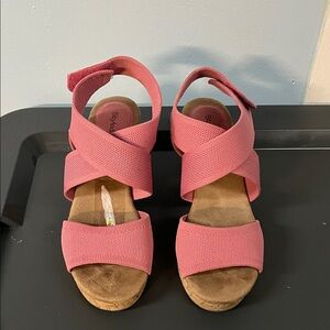 Style & Co. Pink Crisscross Wedge Sandals
